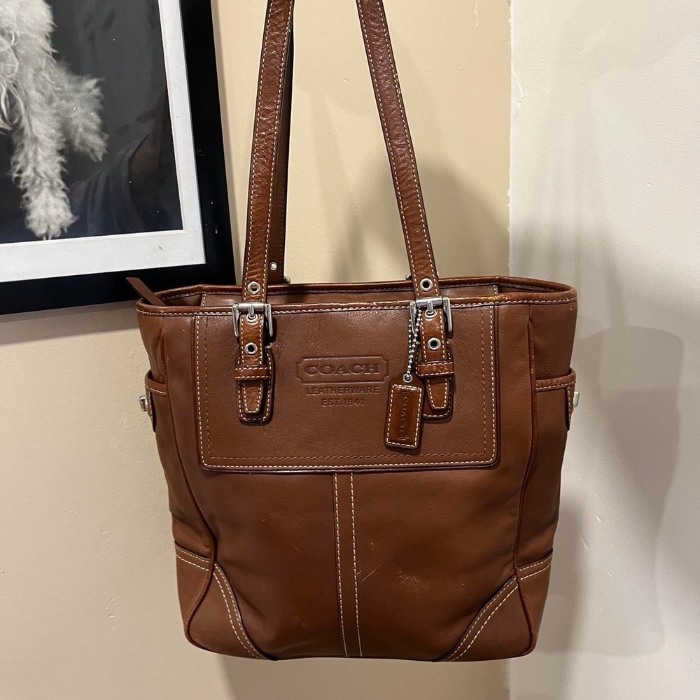 Y2K 2000s Coach Leather Gallery Lunch Tote Shoulder Bag / Handbag